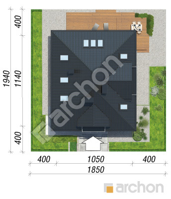 gotowy projekt Dom w grujecznikach sytuacja