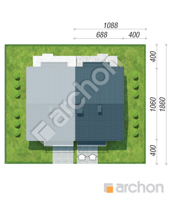 gotowy projekt Dom w bratkach (R2BA) sytuacja