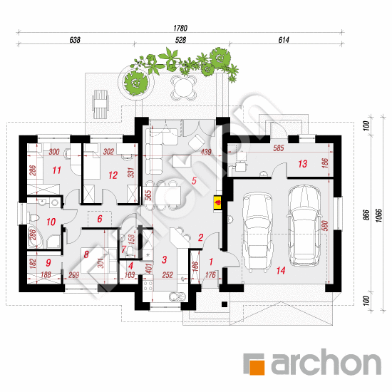 gotowy projekt Dom w nerinach (G2) rzut parteru