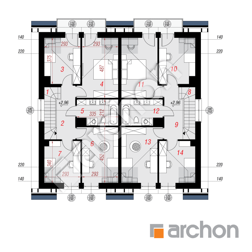 gotowy projekt Dom pod miłorzębem 20 (GR2) rzut poddasza