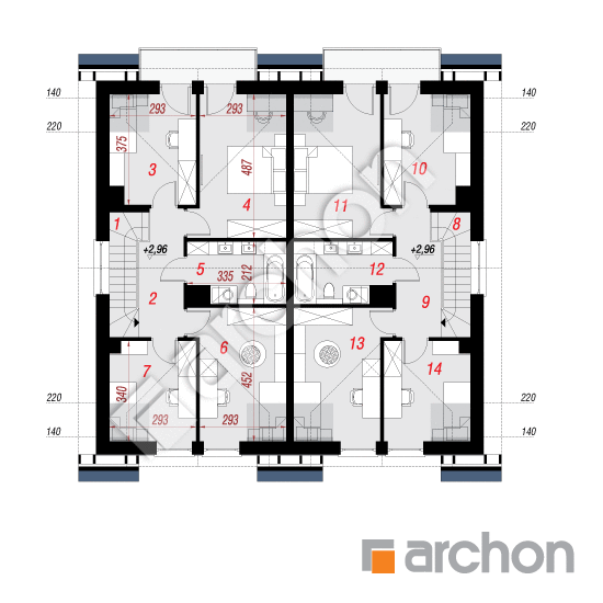 gotowy projekt Dom pod miłorzębem 20 (GR2) rzut poddasza