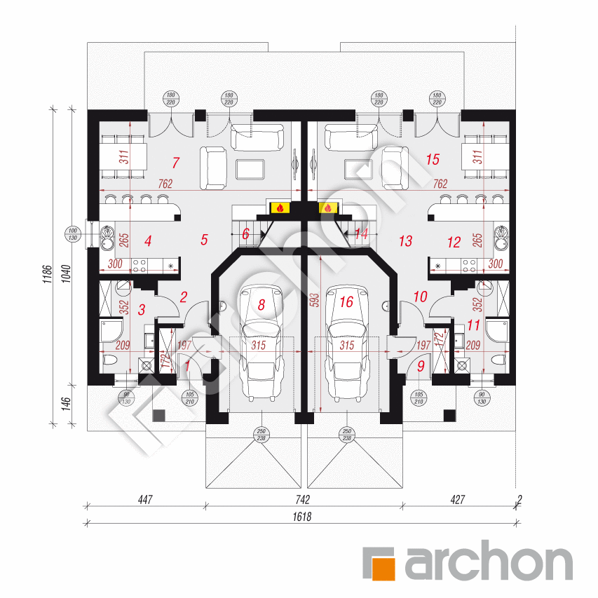 gotowy projekt Dom w klematisach 19 (R2B) rzut parteru