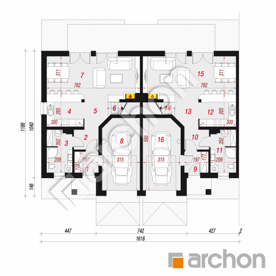 gotowy projekt Dom w klematisach 19 (R2B) rzut parteru