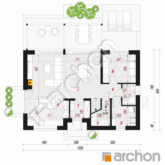 gotowy projekt Dom w nikandrach (E) OZE rzut parteru