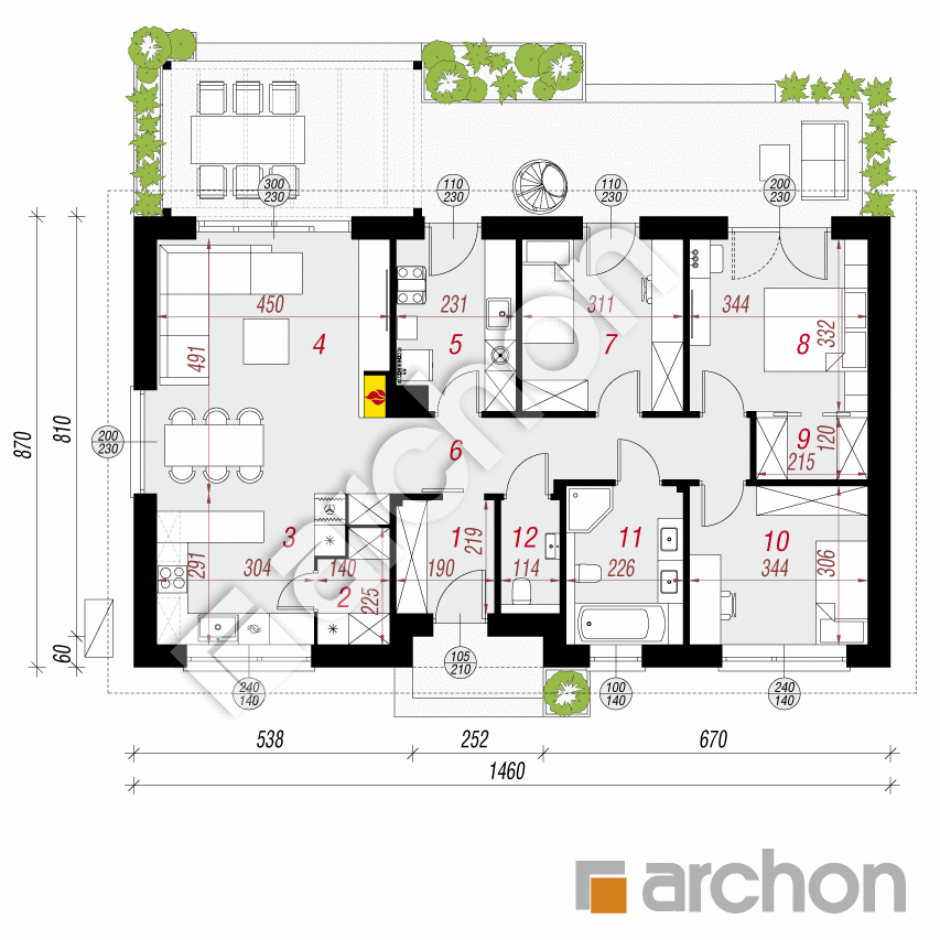 gotowy projekt Dom w kruszczykach 19 (E) OZE rzut parteru