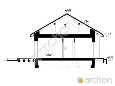 gotowy projekt Dom w kruszczykach 19 (E) OZE przekroj budynku