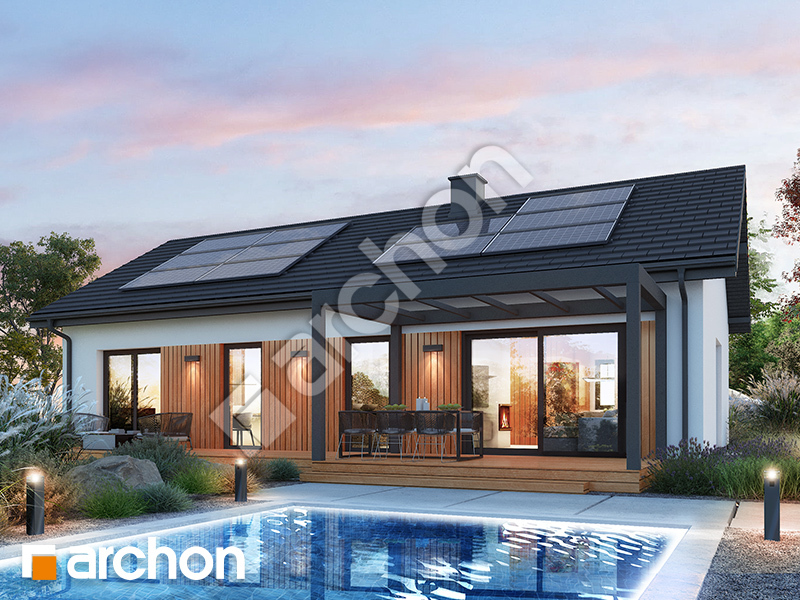 gotowy projekt Dom w kruszczykach 19 (E) OZE widok 2