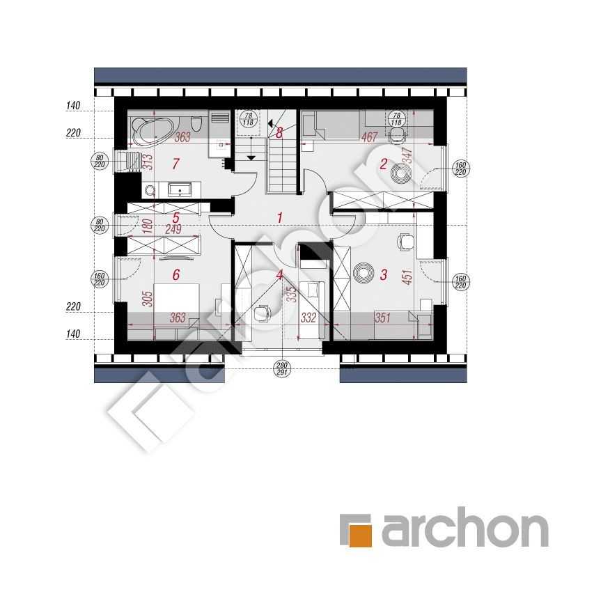 gotowy projekt Dom w jabłonkach 24 (G) rzut poddasza
