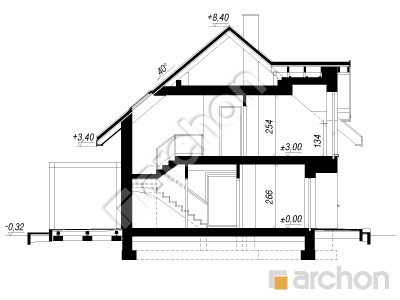 gotowy projekt Dom w jabłonkach 24 (G) przekroj budynku