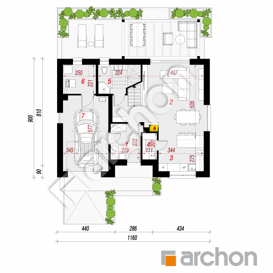 gotowy projekt Dom w jabłonkach 24 (G) rzut parteru