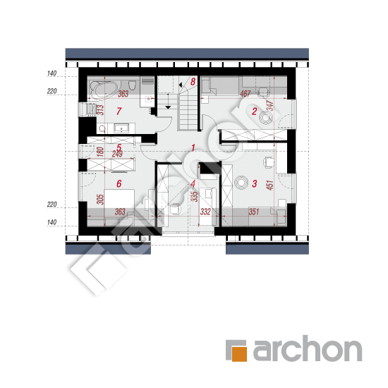 gotowy projekt Dom w jabłonkach 24 (G) rzut poddasza