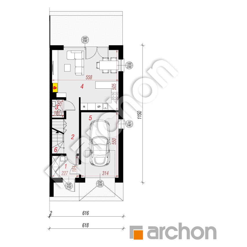 gotowy projekt Dom w riveach 9 (GB) rzut parteru