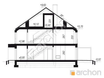 gotowy projekt Dom w riveach 9 (GB) przekroj budynku