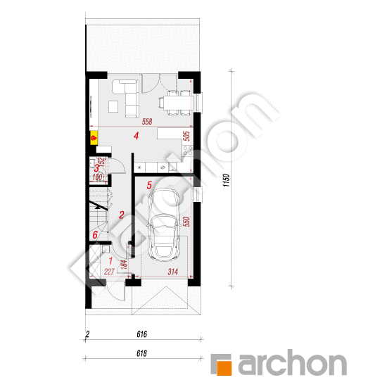 gotowy projekt Dom w riveach 9 (GB) rzut parteru