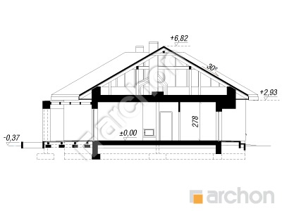 gotowy projekt Dom w alwach 8 (G2) przekroj budynku