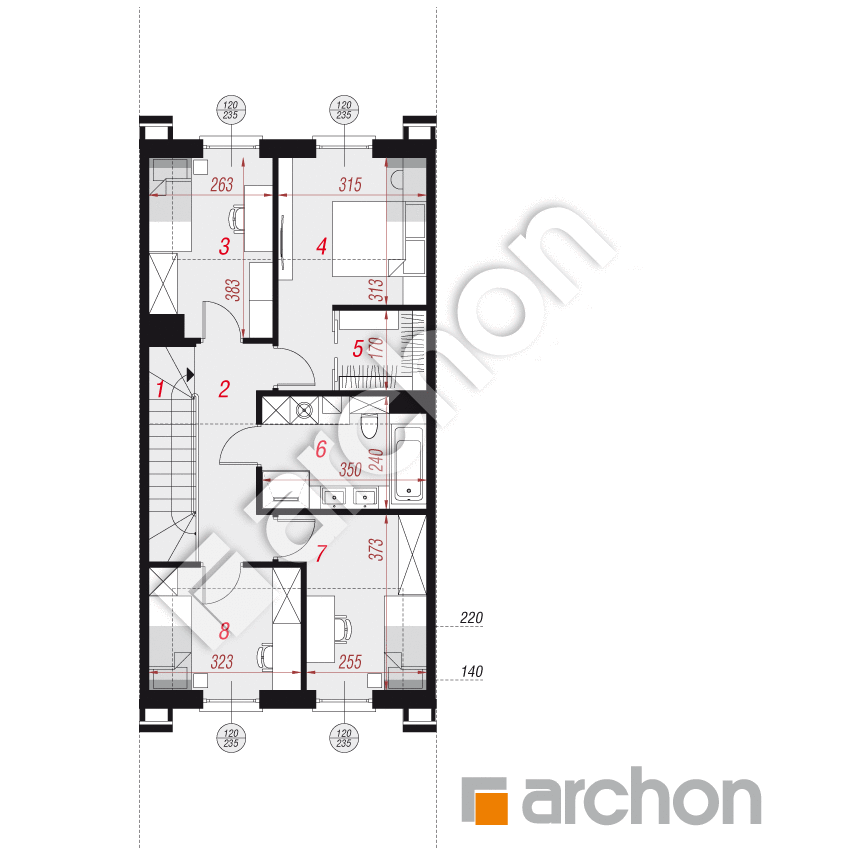 gotowy projekt Dom w riveach 8 (GS) rzut poddasza