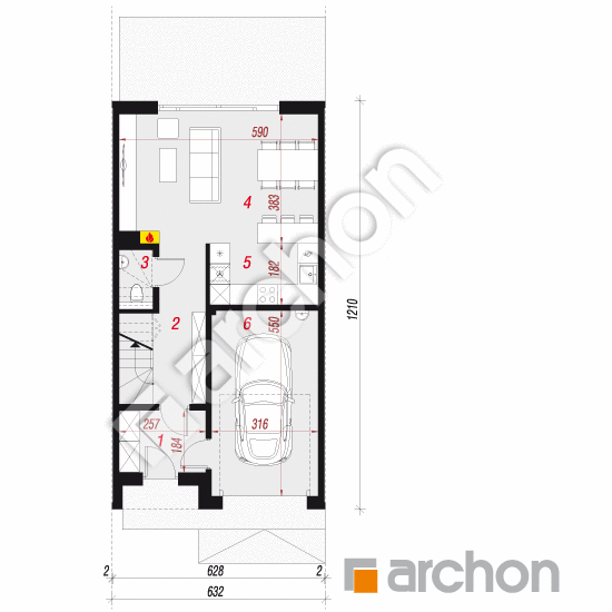 gotowy projekt Dom w riveach 8 (GS) rzut parteru