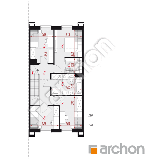 gotowy projekt Dom w riveach 8 (GS) rzut poddasza