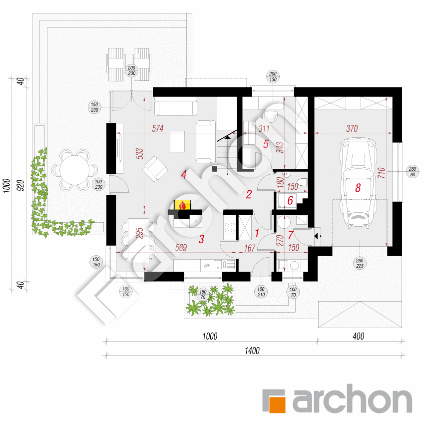 gotowy projekt Dom w amarylisach 5 rzut parteru