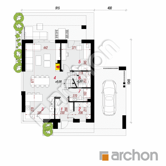 gotowy projekt Willa Gracja (E) rzut parteru