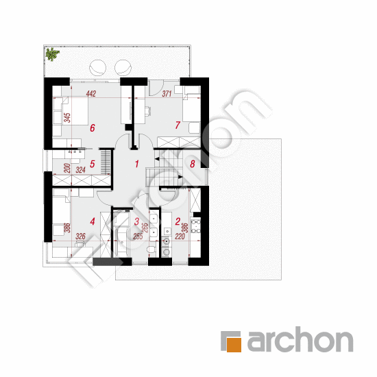 gotowy projekt Willa Gracja (E) rzut piętra