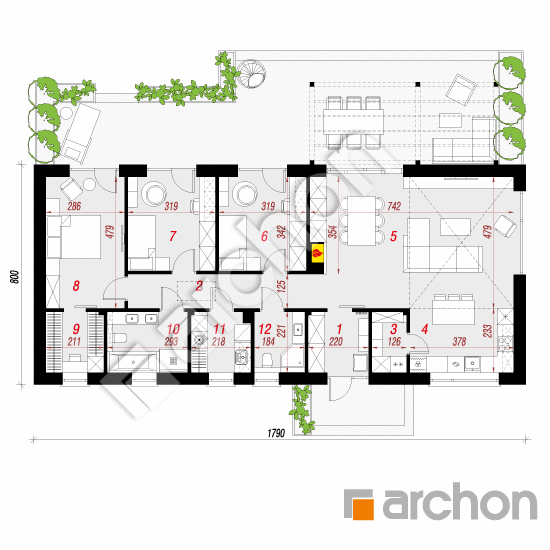 gotowy projekt Dom w rarytasach 2 rzut parteru