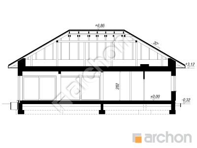gotowy projekt Dom w przebiśniegach 26 przekroj budynku