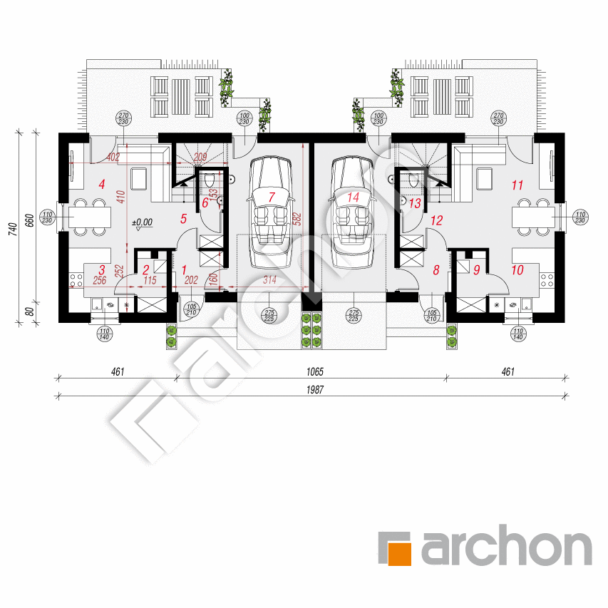 gotowy projekt Dom w murajach (GR2) rzut parteru