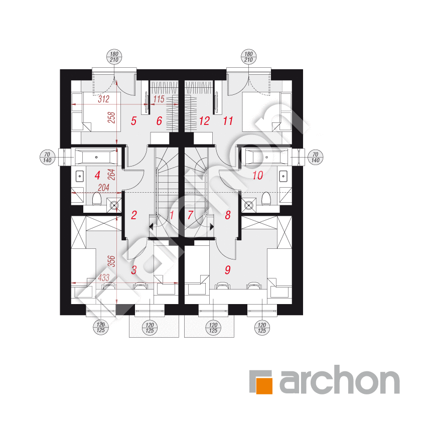 gotowy projekt Dom w riveach 24 (R2) rzut piętra