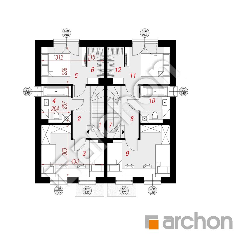 gotowy projekt Dom w riveach 24 (R2) rzut piętra