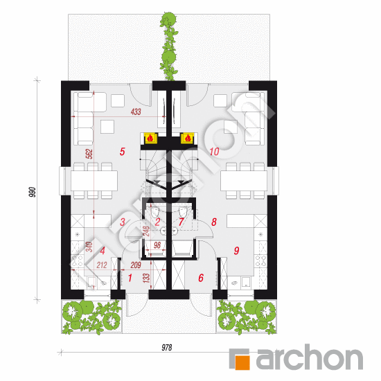 gotowy projekt Dom w riveach 24 (R2) rzut parteru