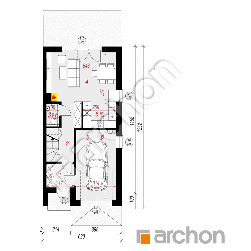 gotowy projekt Dom w riveach 5 (GB) rzut parteru