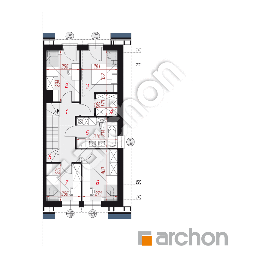 gotowy projekt Dom w riveach 5 (GB) rzut poddasza
