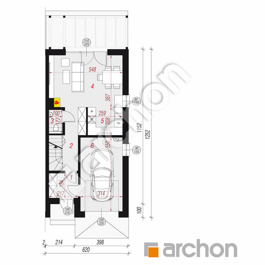 gotowy projekt Dom w riveach 5 (GB) rzut parteru