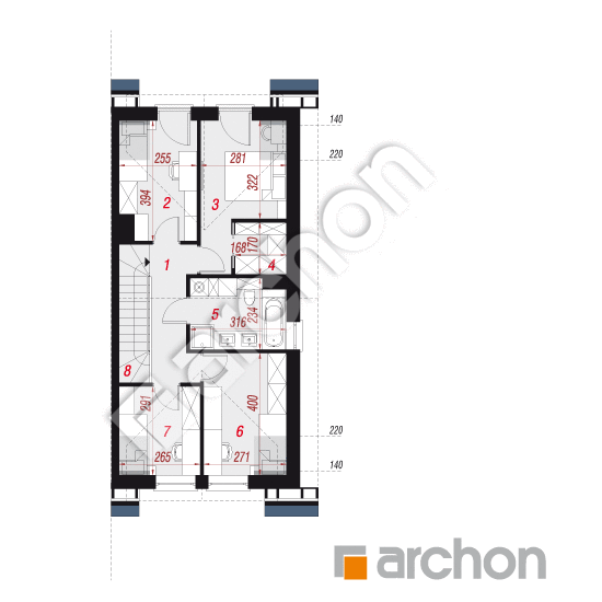 gotowy projekt Dom w riveach 5 (GB) rzut poddasza