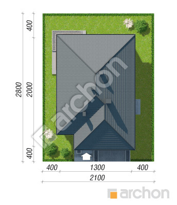 gotowy projekt Dom w renklodach 42 (G2) sytuacja