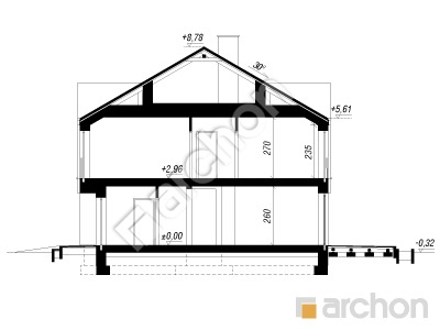 gotowy projekt Dom w szachownicach (GB) przekroj budynku