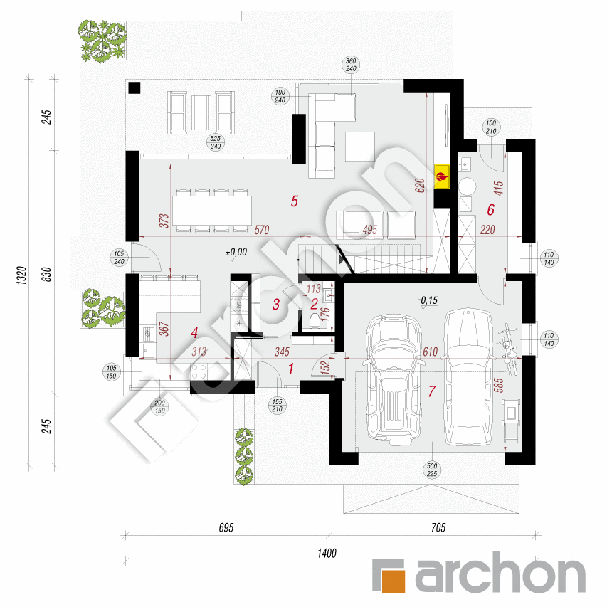 gotowy projekt Willa Miranda 2 (G2) rzut parteru