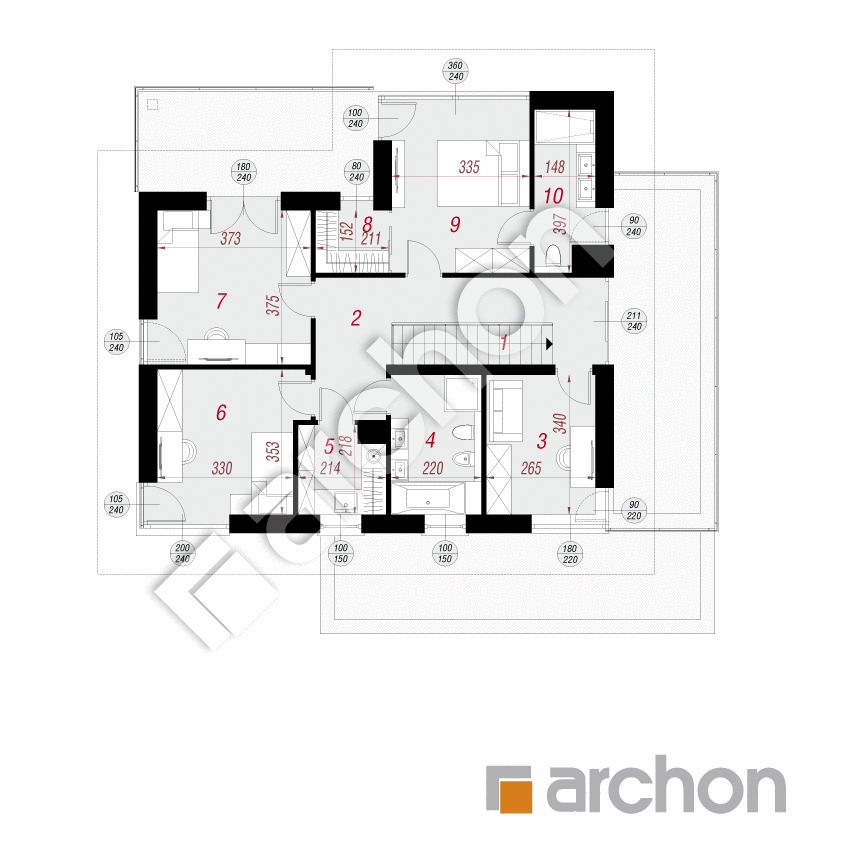 gotowy projekt Willa Miranda 2 (G2) rzut piętra
