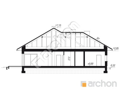 gotowy projekt Dom w renklodach 38 (G) przekroj budynku