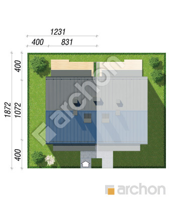 gotowy projekt Dom przy trakcie 3 (R2B) sytuacja