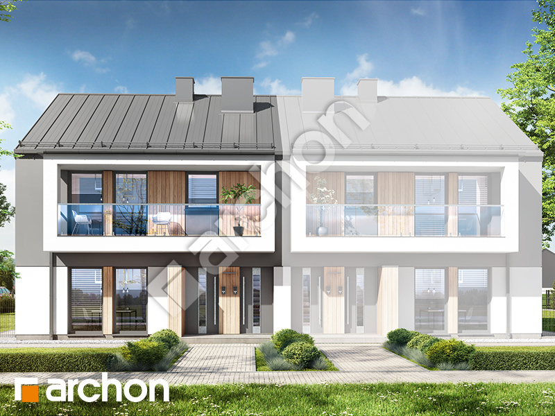 gotowy projekt Dom przy trakcie 3 (R2B) widok 1