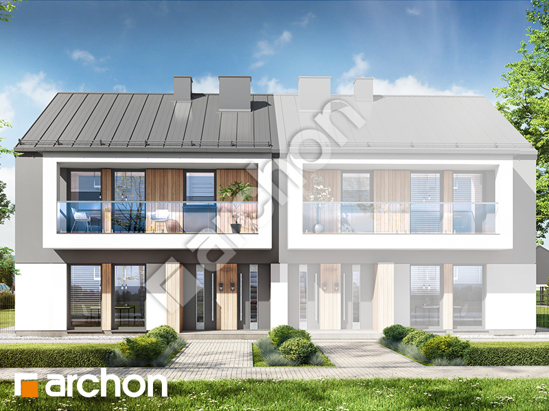 gotowy projekt Dom przy trakcie 3 (R2B) widok 1