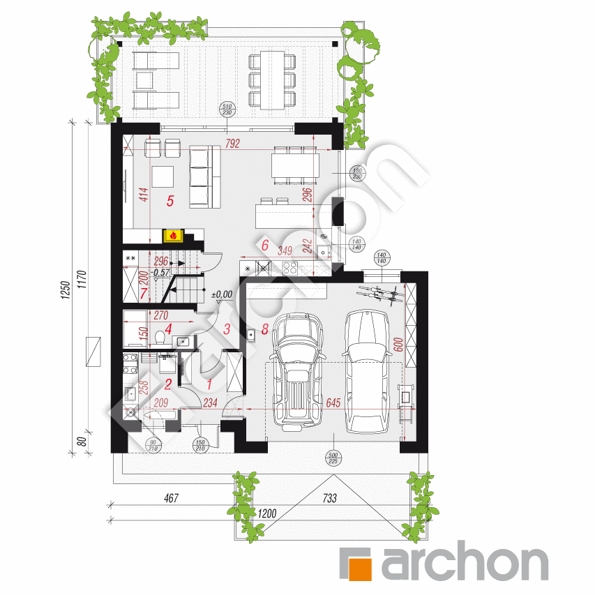 gotowy projekt Dom w malinówkach 31 (G2E) OZE rzut parteru