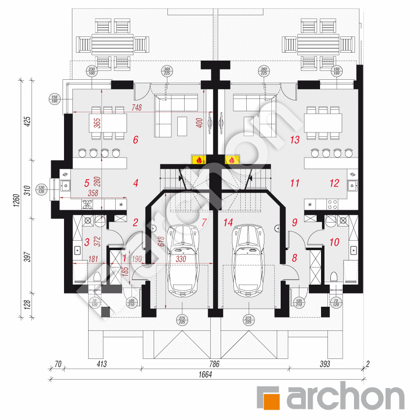 gotowy projekt Willa Julia (R2B) rzut parteru