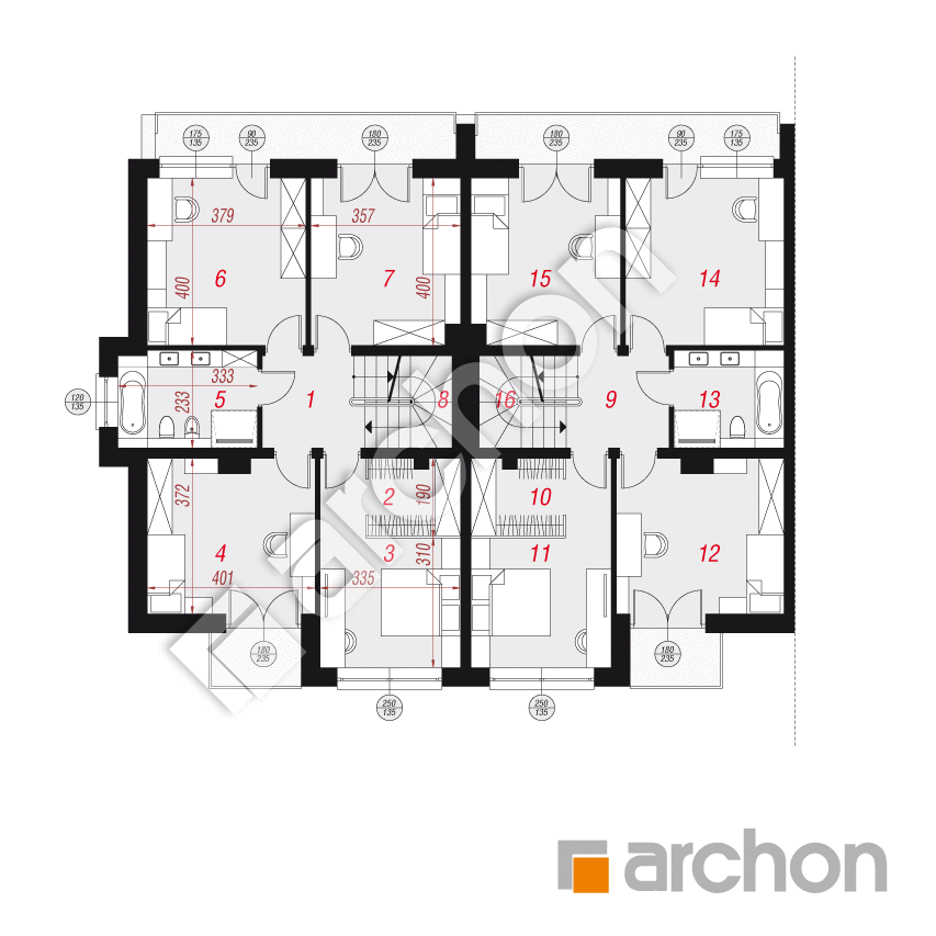 gotowy projekt Willa Julia (R2B) rzut piętra