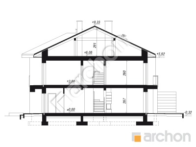 gotowy projekt Willa Julia (R2B) przekroj budynku