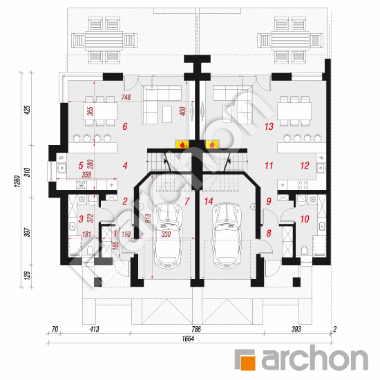 gotowy projekt Willa Julia (R2B) rzut parteru