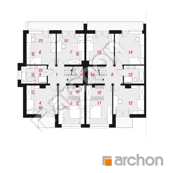 gotowy projekt Willa Julia (R2B) rzut piętra