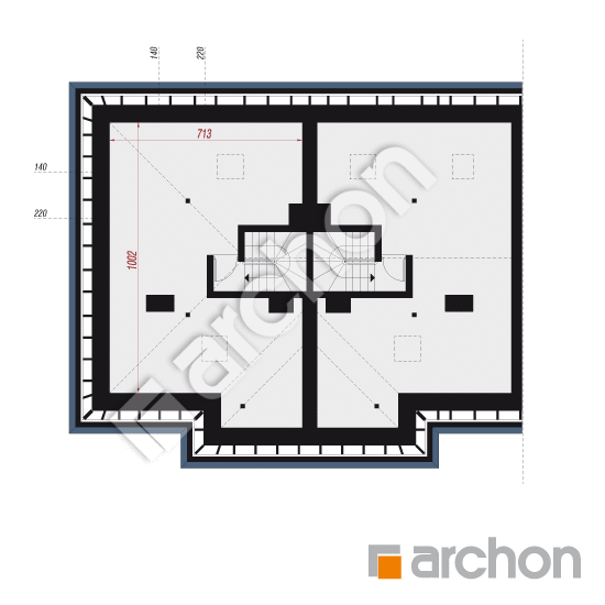 gotowy projekt Willa Julia (R2B) rzut poddasza